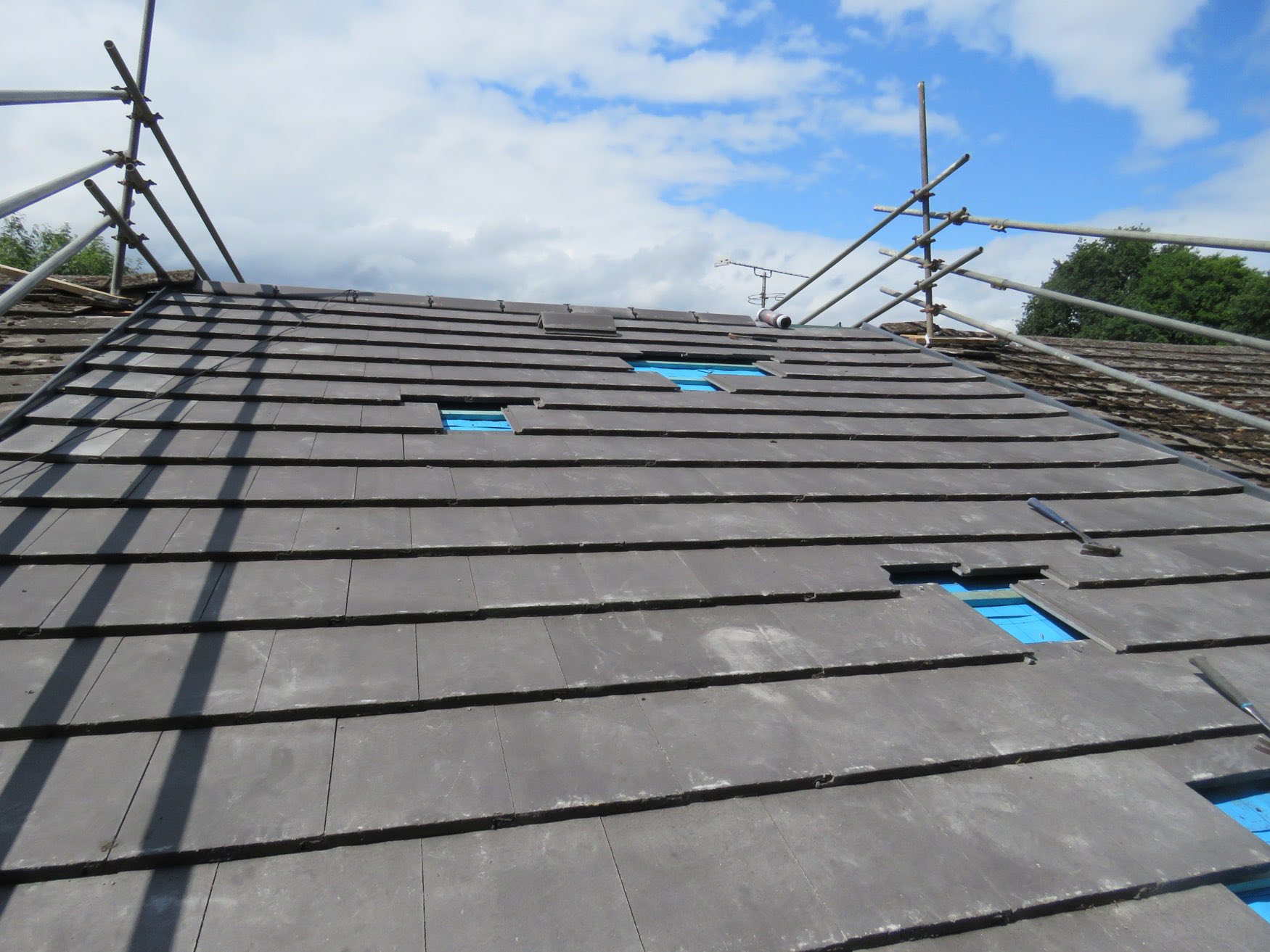 Natural slate roof repair in Penzance